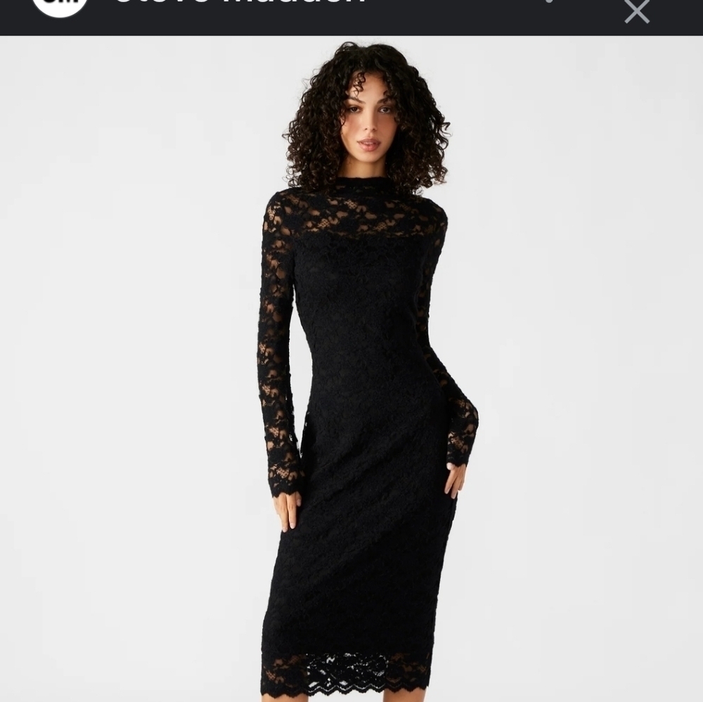 NWOT Nordstrom Intricate Floral Lace Midi Dress   Size S